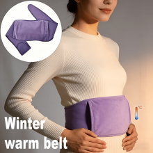 (Purple) 1pc Polyester Belt Winter Waist Knot Warm Cold Belt Fast Relief Comfortable Abdominal Water Bag, Waist Warmer
