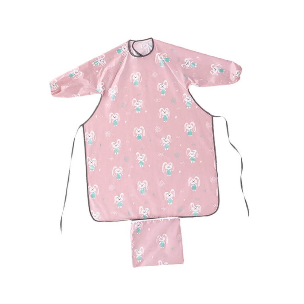 Boys Girl Long Sleeve Bib Coveralls Weaning Bib Tpu Dining Apron Cartoon Rabbit Pattern