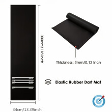 (Black) A Dart Mat, Dartboard, 4 Throwing Distances, 300x34cm, Suitable For Bar, Home, Club Gaming And Entertainment