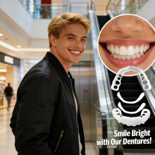 (4-piece set) 4pcs Set Decorative Dentures, Easily Improve Smile Imperfections - Easy to Clean, Comfortable And Natural