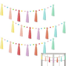 Fringe Garland 3Piece Set For Boho Classroom Decor, Christmas Wall Decoration, Children's Room Birthday Photo Backdrop