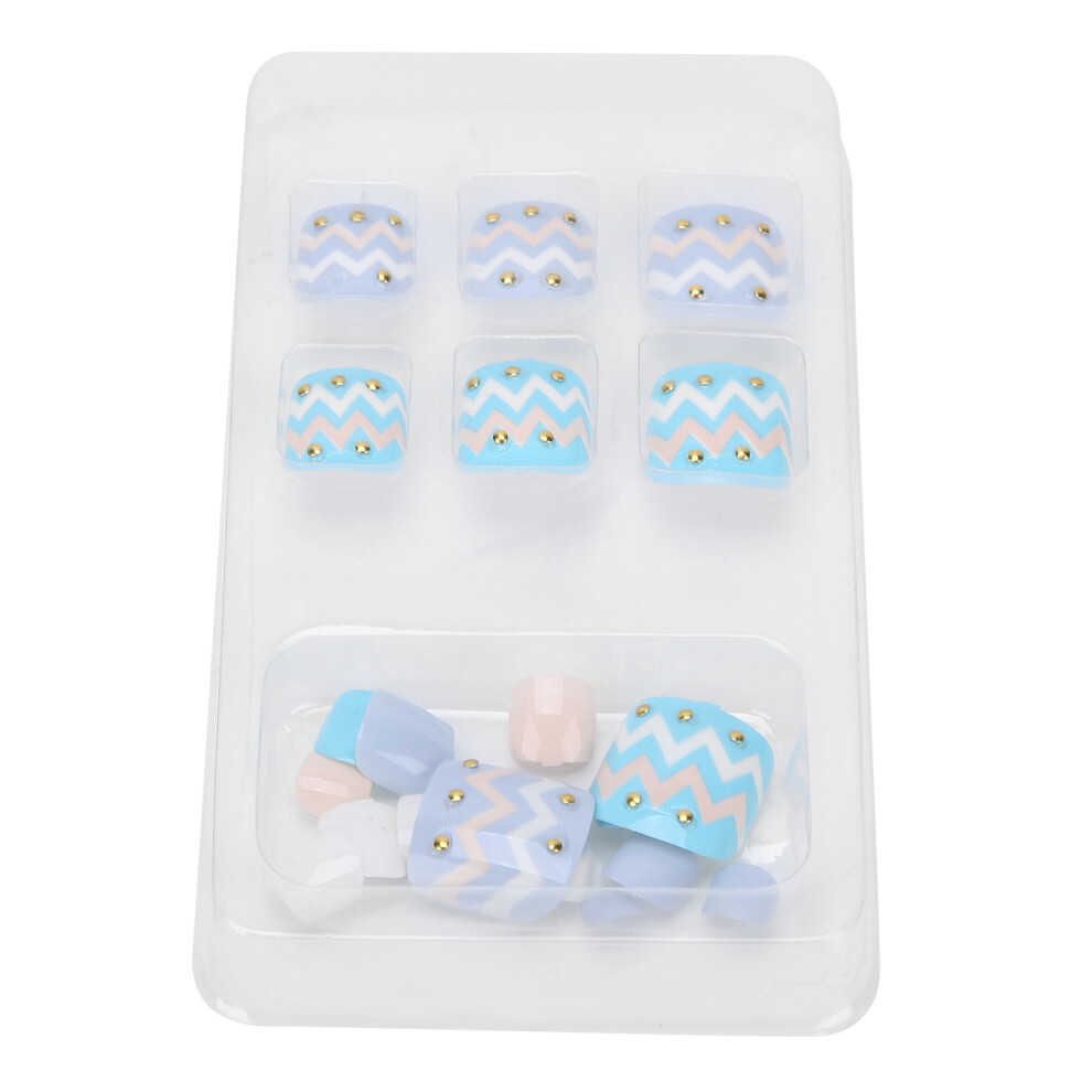 Full Cover Fake Toe Nails 24pcs Artificial Toenails Summer J68 for Women Girl