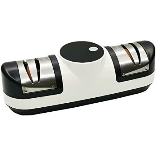 Electric Knife Sharpener USB Rechargeable Dual Slots for Kitchen Knives and Scissors Ref: 6840