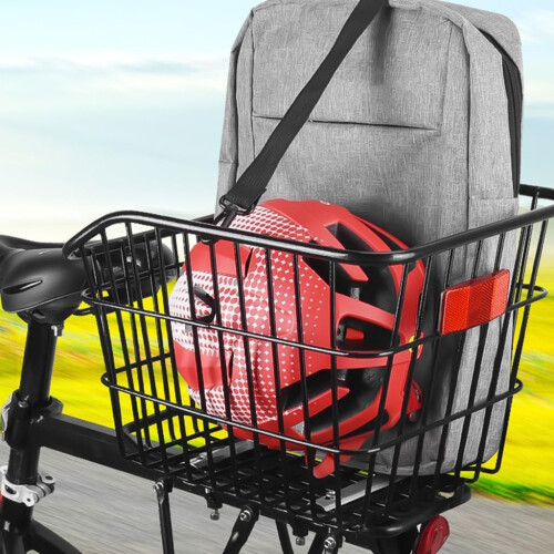 Folding Bicycles Basket with Liner Bag Metal Front Handlebar Bicycles Basket 2