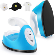 (As show, One size) Sunrain Mini Heat Press Machine Mini Electric Iron Portable Handy Heat Press Mini Iron with Chargi