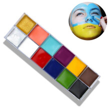 (As show, One size) 12 Colours Makeup Grease Paint Body Paint Oil Paint Halloween Party Birthday DIY Face