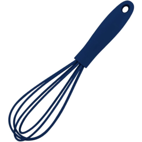 Silicone Whisk Blue NonScratch Easy Grip MultiUse Cooking Whisk 17cm Easy Clean with Hook 1