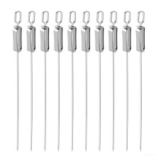 Barbecue Skewers Stainless Steel 10Piece Set For Outdoor Grilling RustResistant With Secure Food Holding