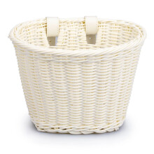 Rattan bike basket Bicycle Front Basket Removable Imitation Rattan Bicycle Basket Front Handlebar Storage Pannier Carrier Bag Bike Accessories White