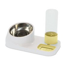 Food for Food and Water Disper to Cat Food and Water Dispenser, Stainless Steel Snack Bowl Hatch, Cat Feeder Non Slip Dry Food Dispenser for Kennels