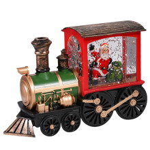 Christmas Snow Globes Lighted Train Snow Globe Lantern Water Swirling Glitter Battery Operated Table Decorations