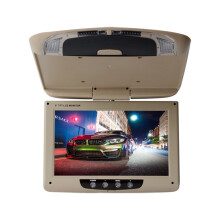 Headrest Monitor for Cars Back Seat 11 Inch LCD Flip Down Screen Roof Mount Display (11 inch Beige)