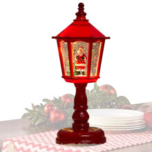 Christmas Snow Globe Lantern Retro Style Tabletop Lantern Indoor Outdoor Use Window Display Ornament