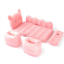 Car Air Mattress Travel Bed For Outdoor Camping Sofa Automatic Inflatable Universal Airbed Accessories Pink