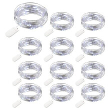 Tragbare, batteriebetriebene, energiesparende LED-Lampe mit silbernem Draht, kaltweißes Licht für DIY-Dekorationen zu Hause, Hochzeiten, Partys,