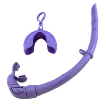 Snorkeling/Diving Set Foldable Snorkel Ideal for Snorkelling, Comfortable Snorkel Tube Adult Kids Unisex Purple