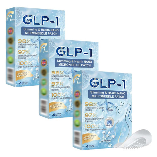 GLP1 NanoMicroneedle Patch, Advanced LongLasting Patch, For Women And Men, 3Pack