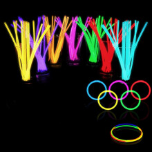 (As show, One size) Sunrain 100 Glow Sticks Bulk Party Supplies - Glow in The Dark Fun Party Pack with 8" Glow