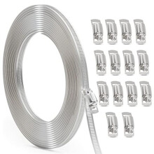 30FT Hose Clamp Assortment Kit,DIY Metal Straps+15