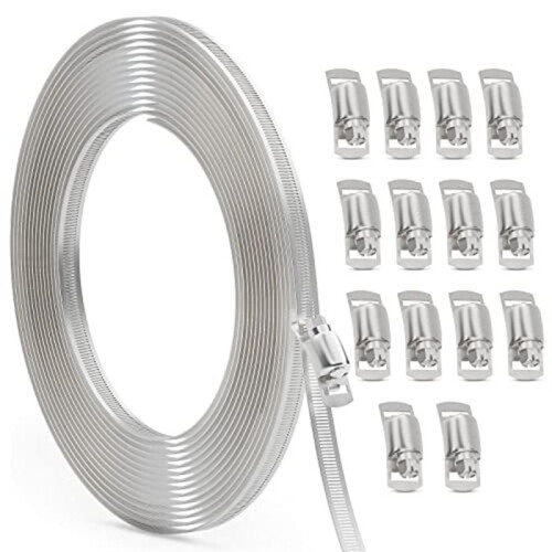 30FT Hose Clamp Assortment Kit,DIY Metal Straps+15