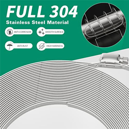 30FT Hose Clamp Assortment Kit,DIY Metal Straps+15 2