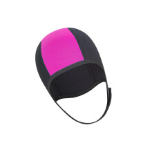 Dive Hood Snorkeling Hat with Enhanced Head Ear Guard for Water Sports black and red