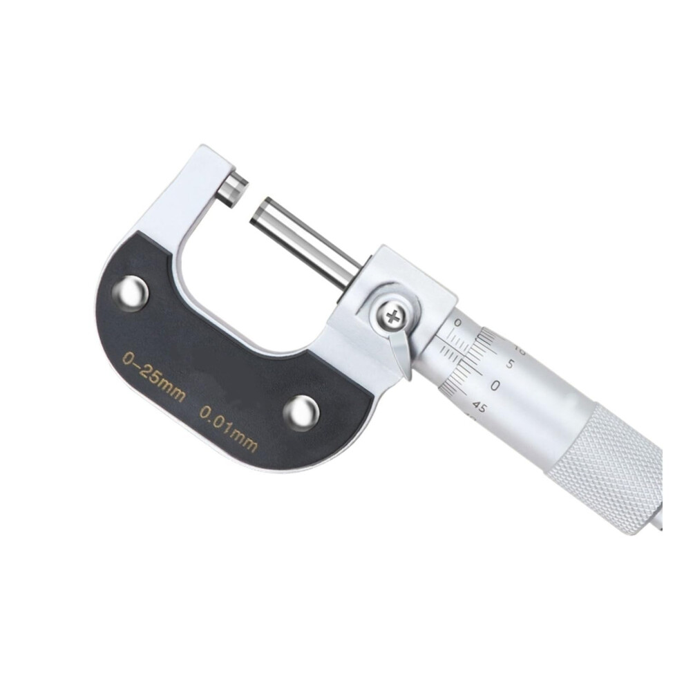 Outside Micrometer Mechanical Measuring Tool 0255075100 Mm Range 0.01 Mm Precision 9382693001764