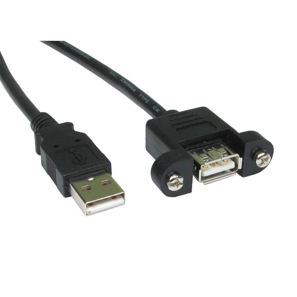 Usb 2.0 Panel Mount Cable Seamless Connectivity Efficient Data Transfer Versatile Applications Durable Design, 2M Black 9382693870742