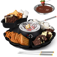 2in1 Electric Fondue and Marshmallow Roaster with Temperature Control for Indoor Parties and Movie Nights