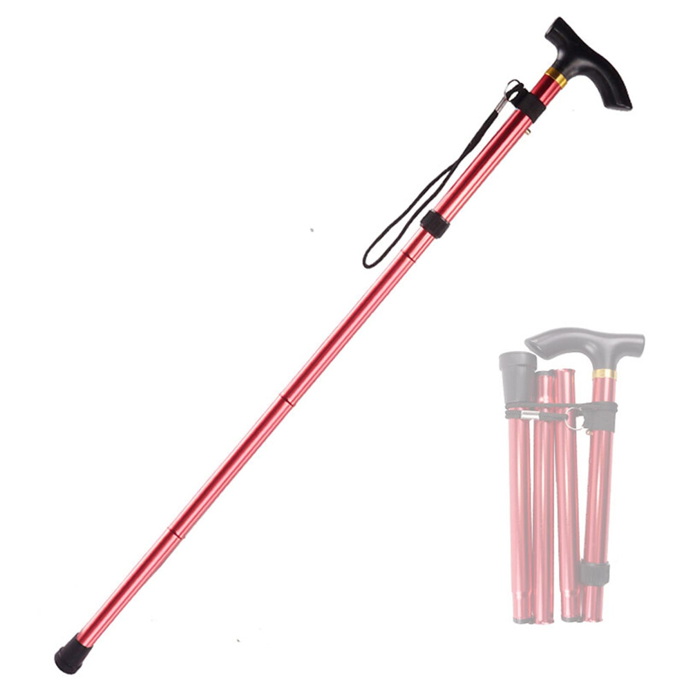 Blue Height Adjustable Folding Crut Lightweight Aluminum Walking Cane For Elderly And Disabled Adults Mobility Aid