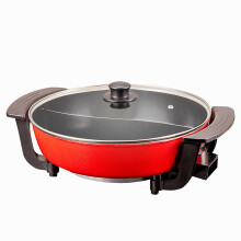 Electric Hot Pot 6L, 1200W, Divider, Dual Sided Wok, Temperature Control, For Hot Pot Fondue Shabu Shabu, Easy To Clean