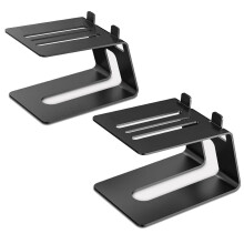 Table Speaker Stand 1 Pair Tilt Design For Small And Medium Bookshelf Speakers Black For Studio Computer Gaming Desk