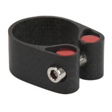 Cycling Seatpost Clamp, Carbon Fiber Seat Tube Buckle CNC for Road Bikes, Black (30.8/31.6mm)
