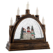 Christmas Snow Globes Winter Scene Musical Snow Globe LED Lantern Desktop Ornament Living Room Table Study Three Snowmen