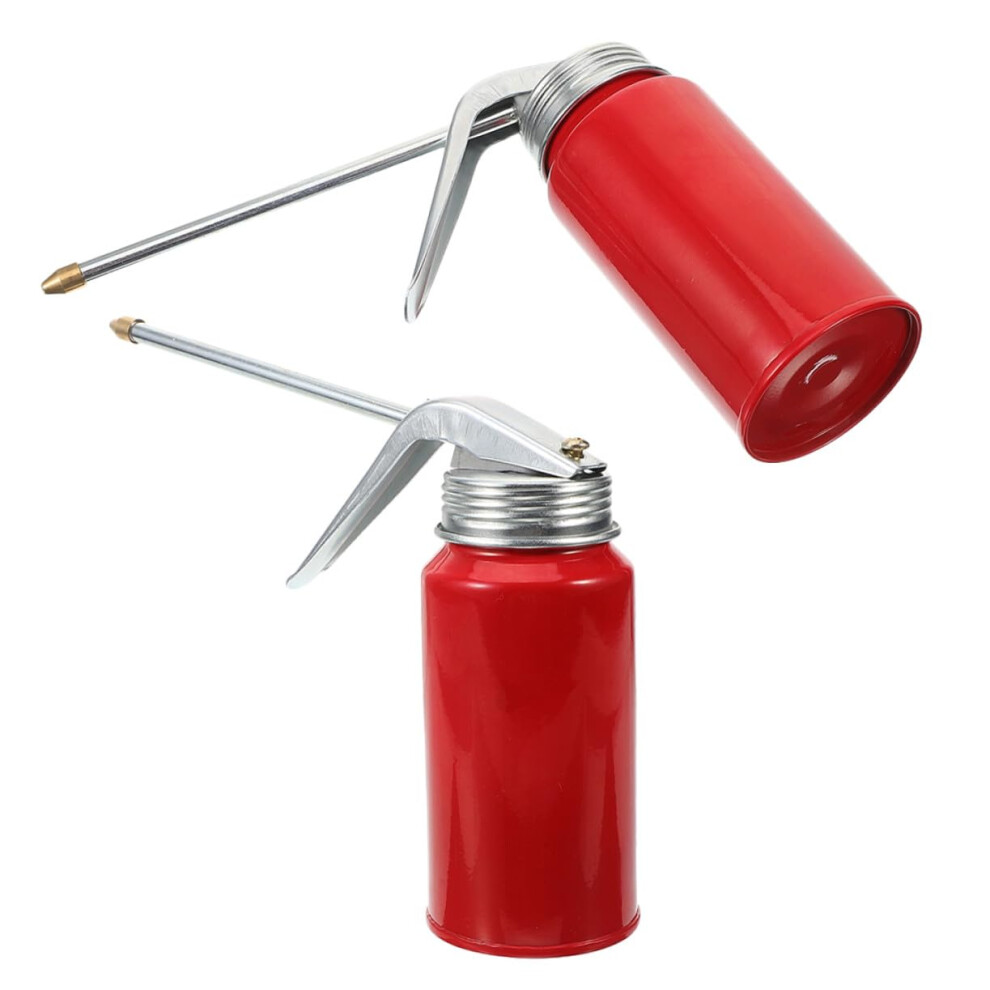 2Pcs Manual Metal Oil Can With Pump And Long Nozzle For Engine And Motor Oil Dispensing, Metal Oiler Bottle, 2 Pack 9382693003546