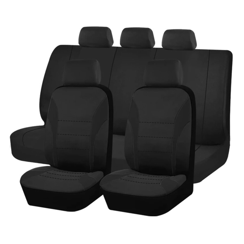 Universal Car Seat Covers For Most Cars, Suvs, Trucks Polyester Fabric Airbag Compatible 5Seat Black 9426802675689
