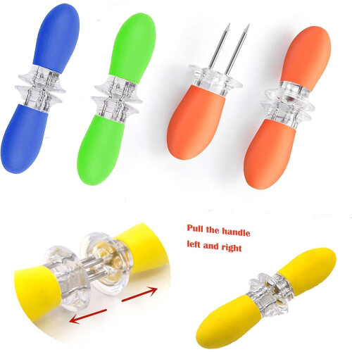 Corn Forks, Safe Interlocking Forks with Silicone Handle for BBQ, Parties, Picnics 2
