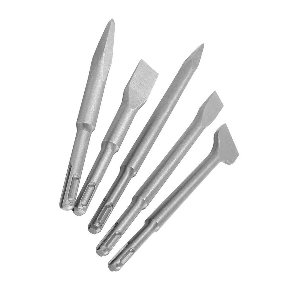 5 Pieces Percussion Drill Chisel Bits For Hammer Drill Round Rod 40Cr Steel Chisel Type 9382693003775
