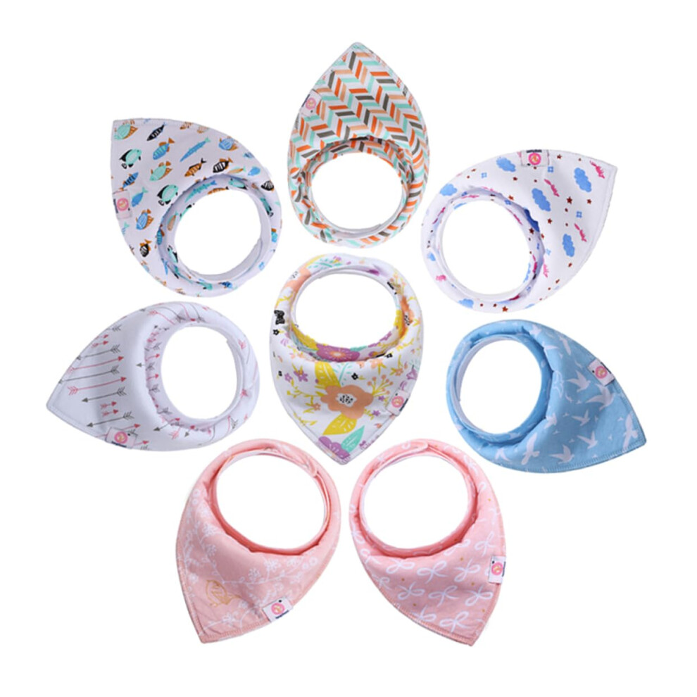8pcs Boy Girl Cotton Bandana Drool Bibs Muslin Teething Bibs for Newborn SkinFriendly Unisex Baby Bibs Set