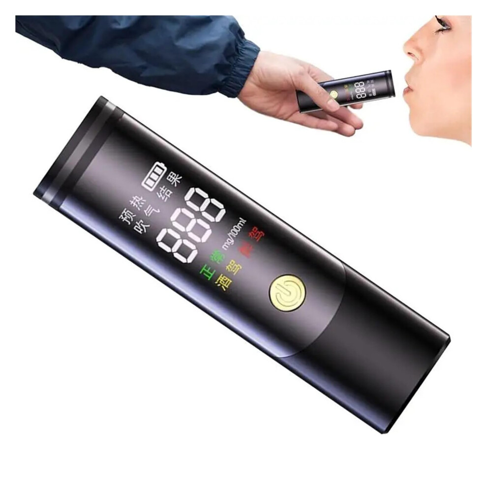 Alcohol Testing Breathalyzer Rechargeable Portable Digital Breath Meter Professional Accurate Black 9382693004307