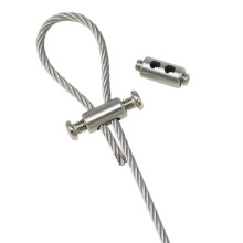 10PCS 3mm Stainless Steel Lock Double Hole Snap Buckle Wire Rope Fastening Fittings Adjustable Cable Locker Fixture (Size : Allen screwX10pcs)