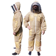 AGS Three layer ultra ventilated olive beekeeping suit professional bee suit beekeeper wasp suit (3XL)