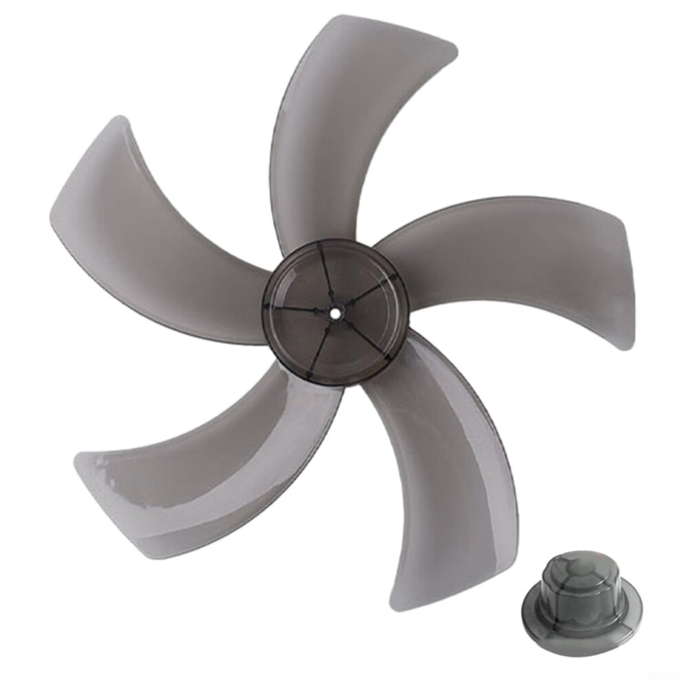 12 Inch As Material Fan Blade Replacement Part Five Leaves With Nut Protection Cover Black 9189345400476