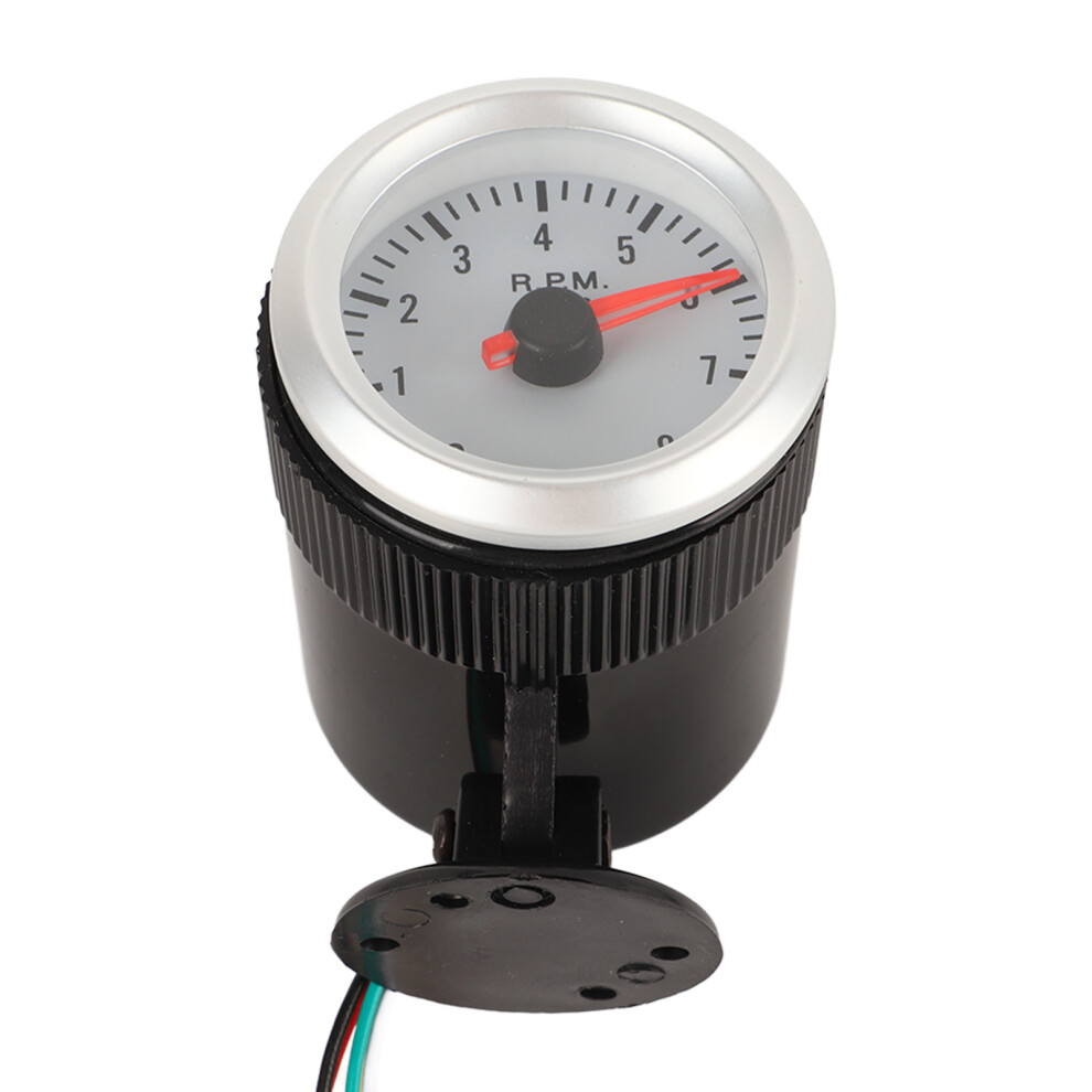 Durable 2In 52Mm Tachometer Dial For 1-8 Cylinder Gas Vehicles White 7691374250608