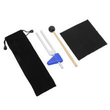 528Hz Yoga-Tuning-Fork-Kit zur Stresslinderung, tragbar aus Edelstahl & Holz