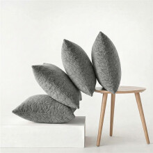 (Pack of 4-Embossed Grey) Pebble Embossed Velvet Cushions Filled with Hollowfiber Inner– 45x45cm Sofa & Cuddle Cushions