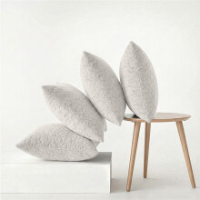 (Pack of 4-Embossed White) Pebble Embossed Velvet Cushions Filled with Hollowfiber Inner– 45x45cm Sofa & Cuddle Cushions