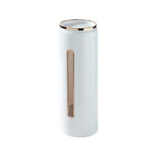 Paper Cup Dispenser with Lid, Wall Mounted Disposable Cup Holder, Visible Window, Self Adhesive, White