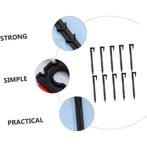 20pcs Garden Irrigation Stakes PP Plastic Fixed Rod Pegs for Secure Drip System Installation 2