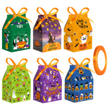Halloween-godispåsar, goodiebags för många användningsområden för barn, godispåsar i återvinningsbart material med band, perfekt för